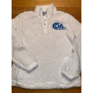 COA Cheer & Dance Womens Fleece Pullover Jacket White Sherpa 1/4 Zip National Ch